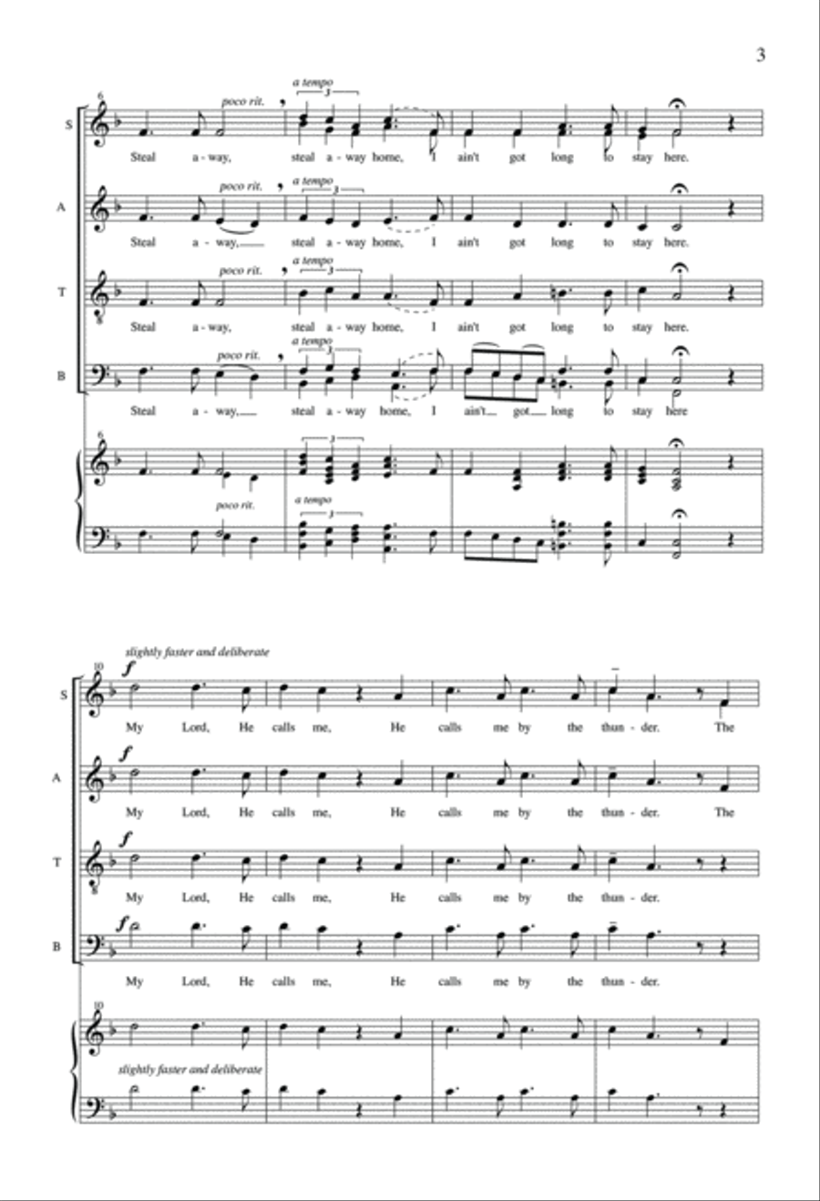 Steal Away 4-Part scores gallery preview page 3