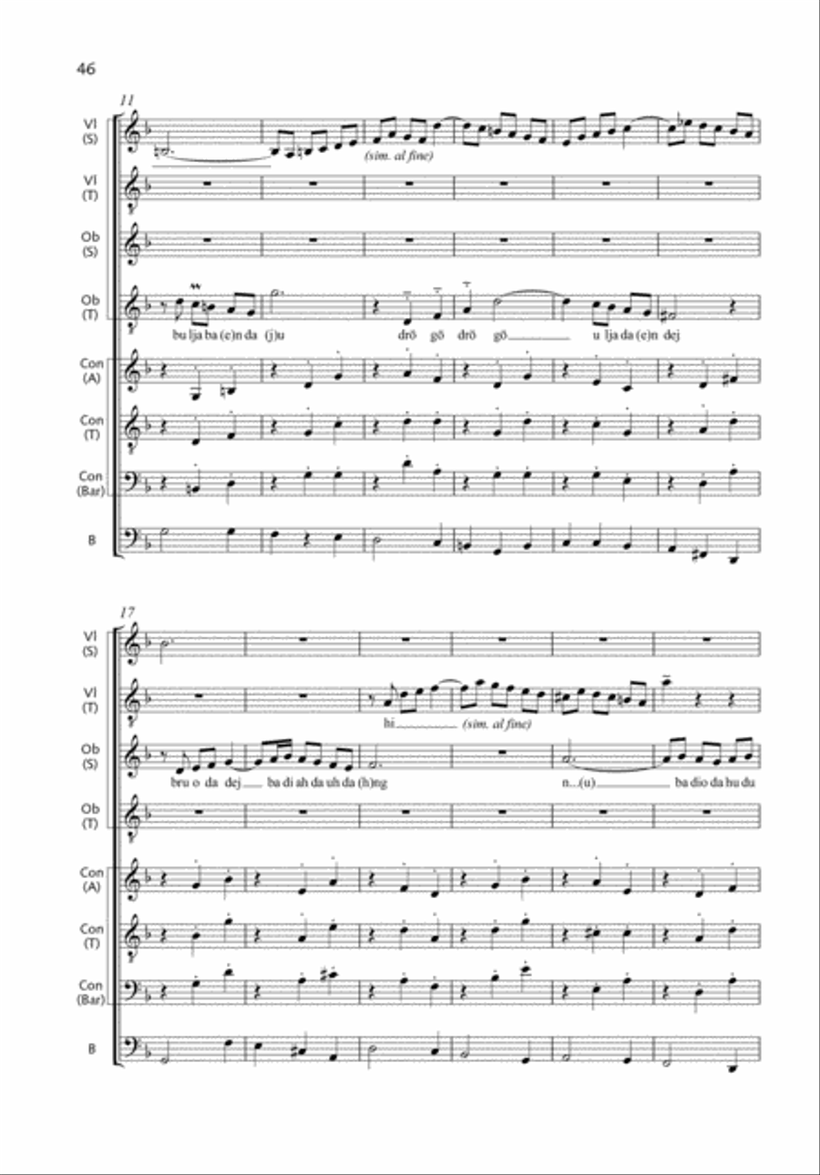 Konzert für Oboe und Violine (Adagio) Mixed Choir scores gallery preview page 2