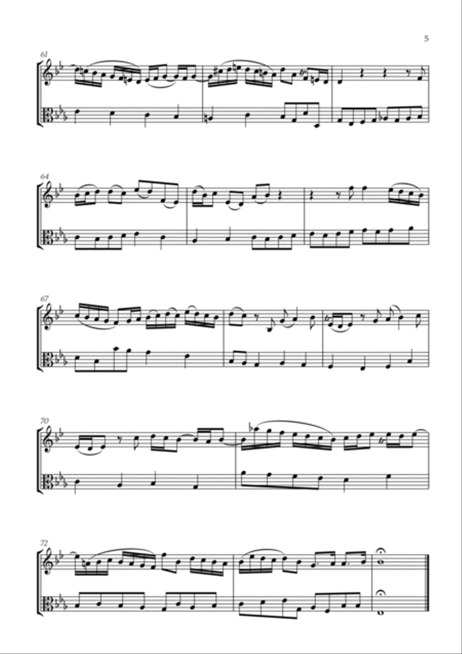 Johann Sebastian Bach - Wachet auf, ruft uns die Stimme (for French Horn and Viola) Horn scores gallery preview page 5