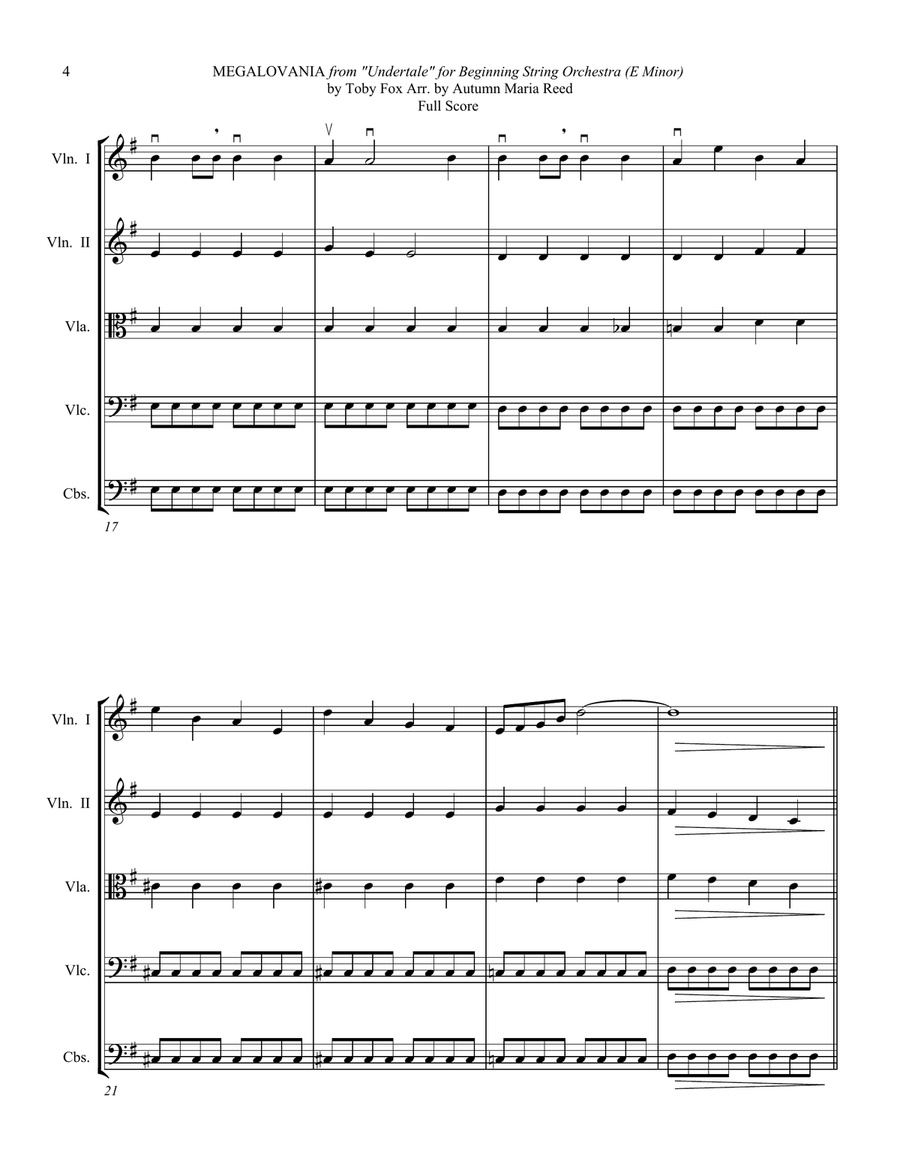 Megalovania String Orchestra scores gallery preview page 4