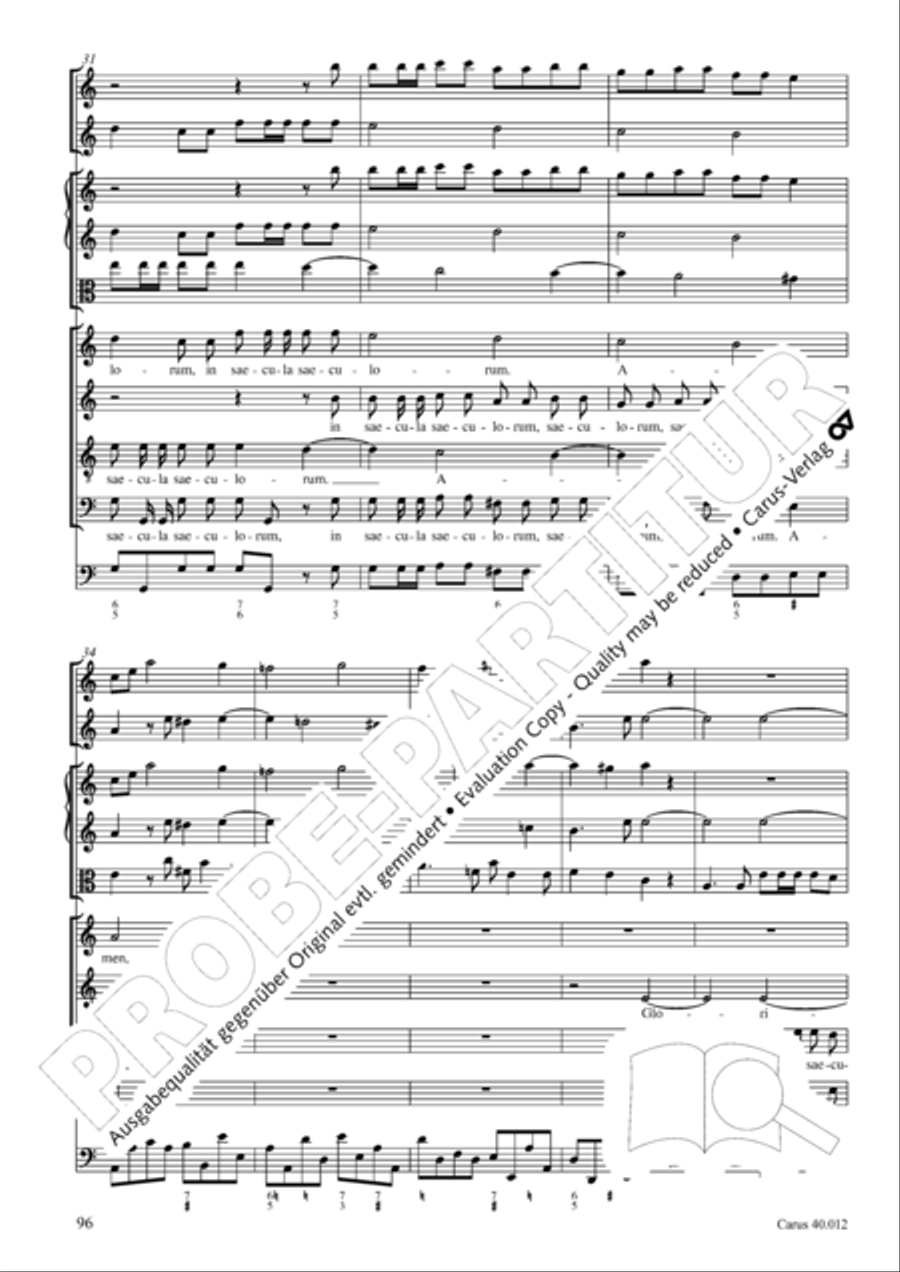 Beatus vir (How blest is he) Psalm 111 4-Part scores gallery preview page 97