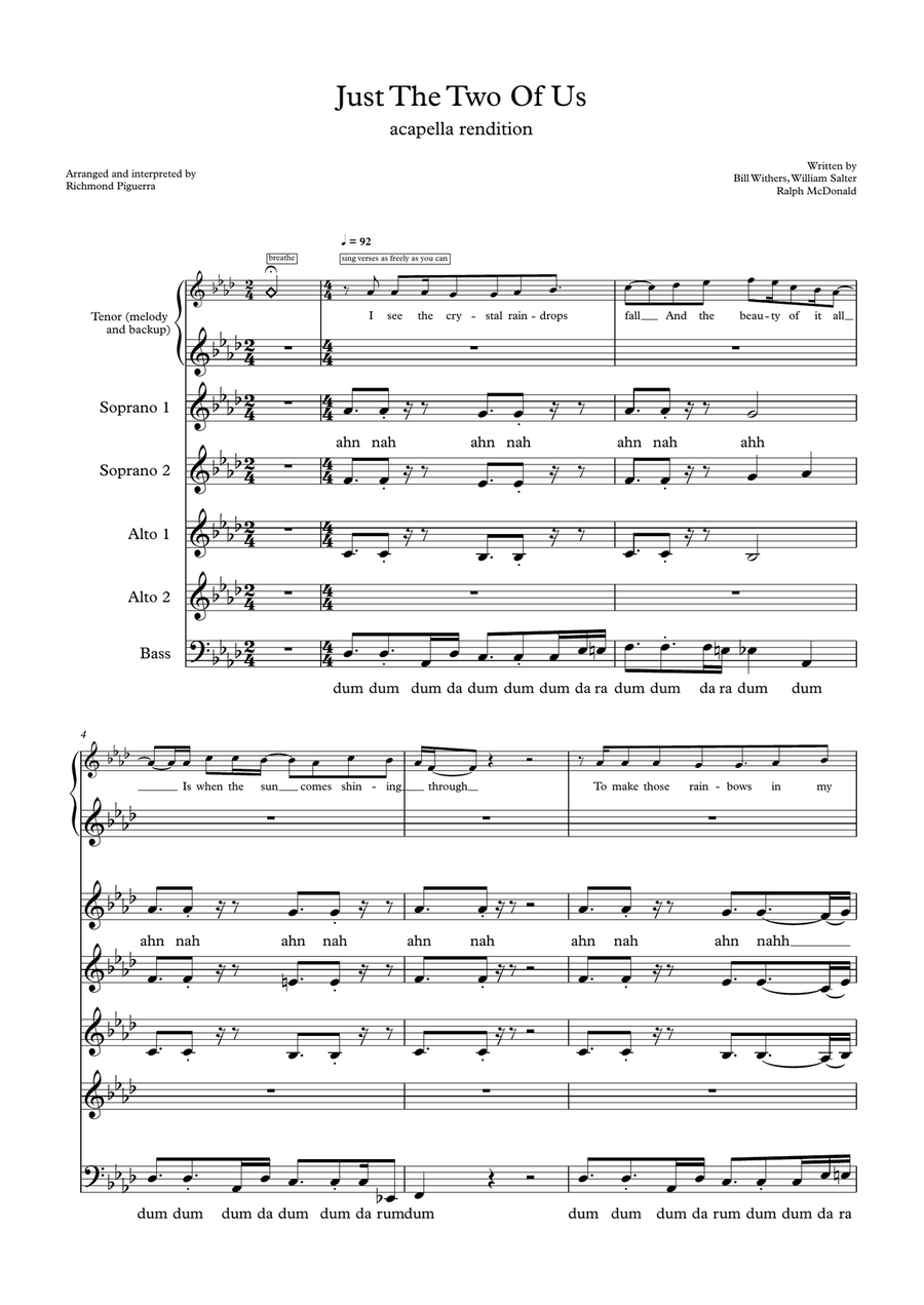 Just The Two Of Us Choir scores gallery preview page 1
