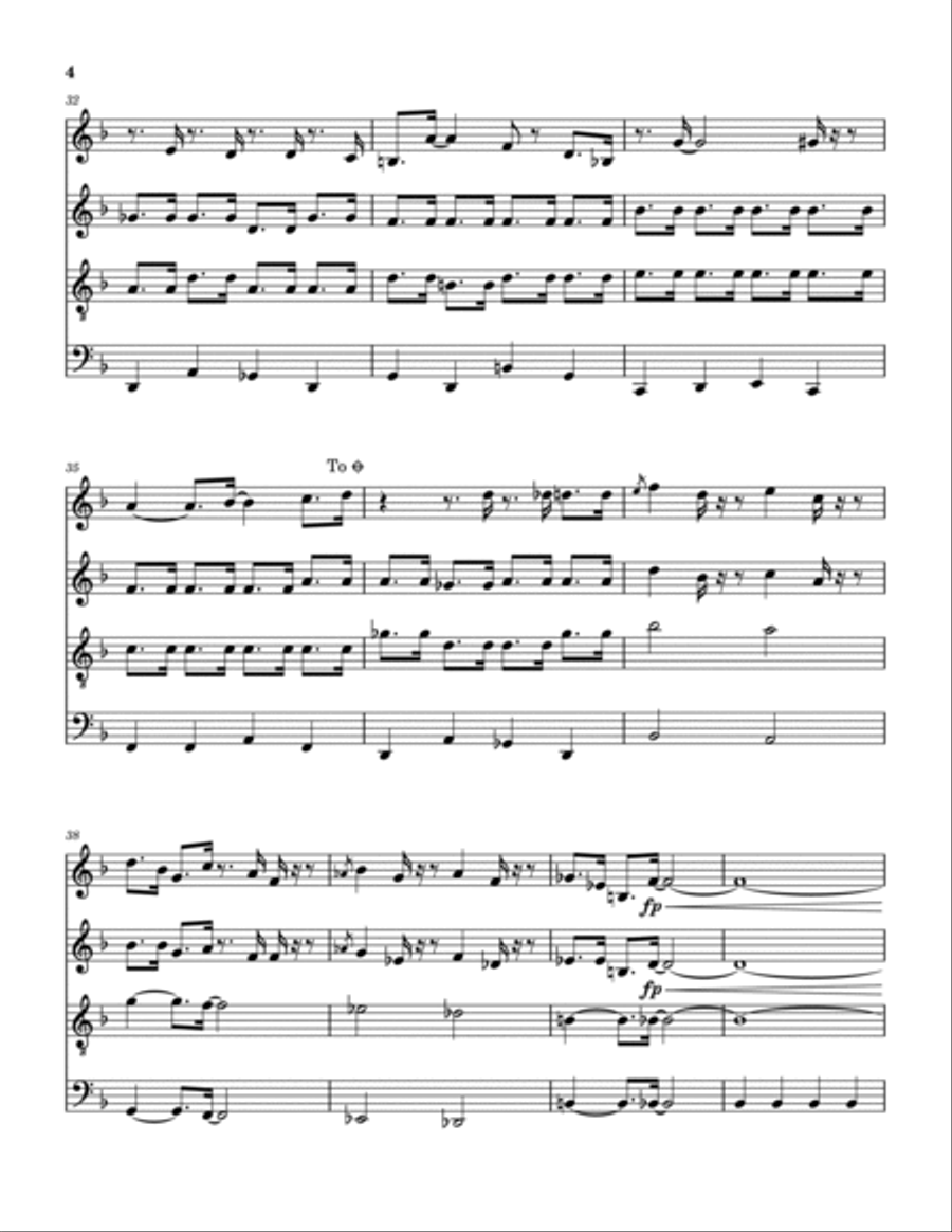 I'm Getting Sentimental Over You Saxophone Quartet scores gallery preview page 5
