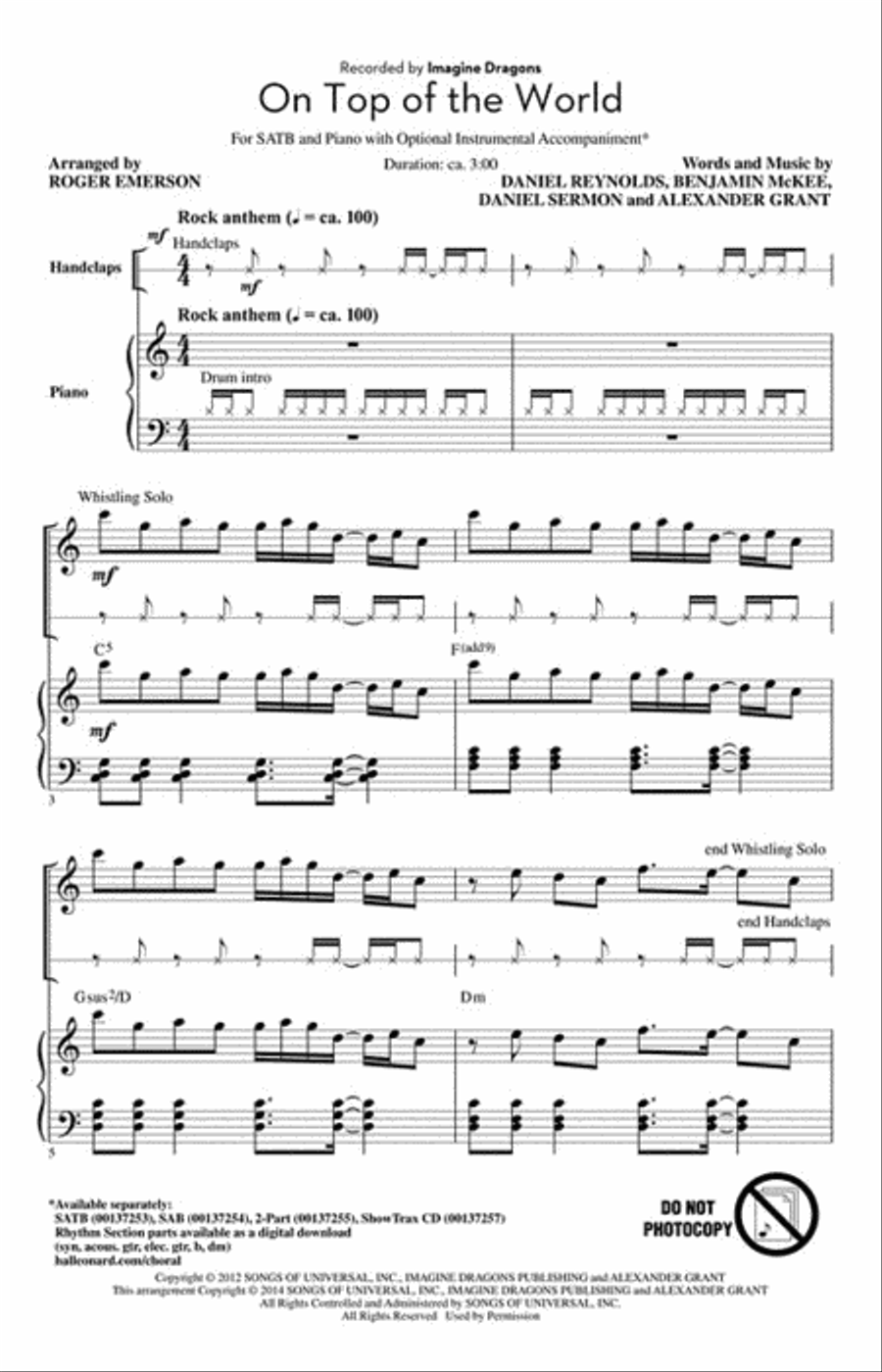 On Top of the World 4-Part scores gallery preview page 2