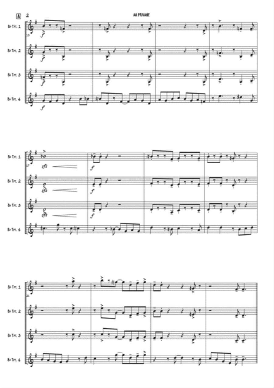 Au Privave Woodwind Quartet scores gallery preview page 2