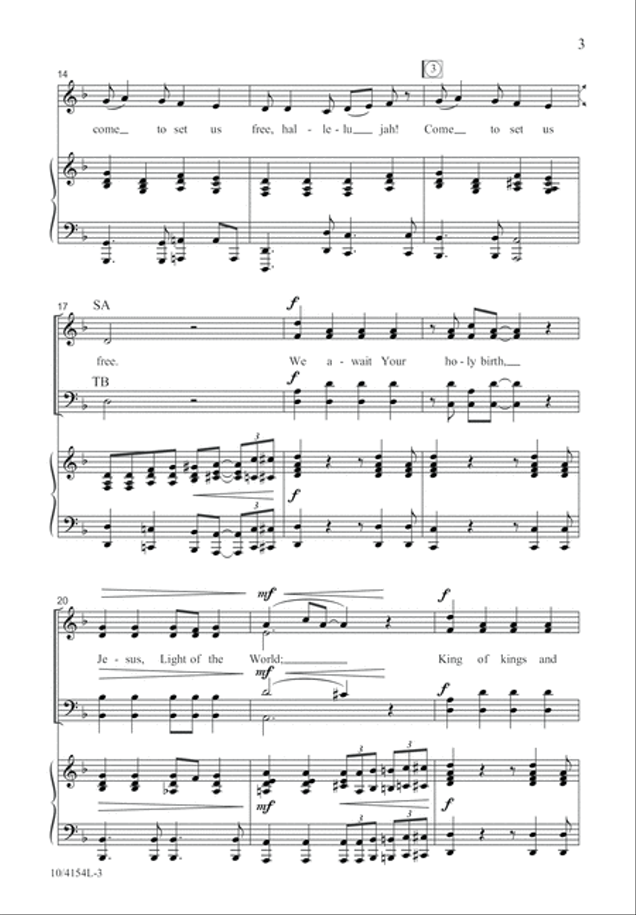 O Come to Set Us Free O Come to Set Us Free 4-Part scores gallery preview page 4