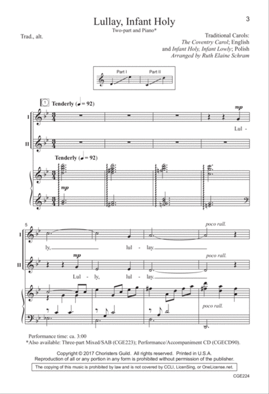 Lullay, Infant Holy (Two-part) 2-Part scores gallery preview page 2
