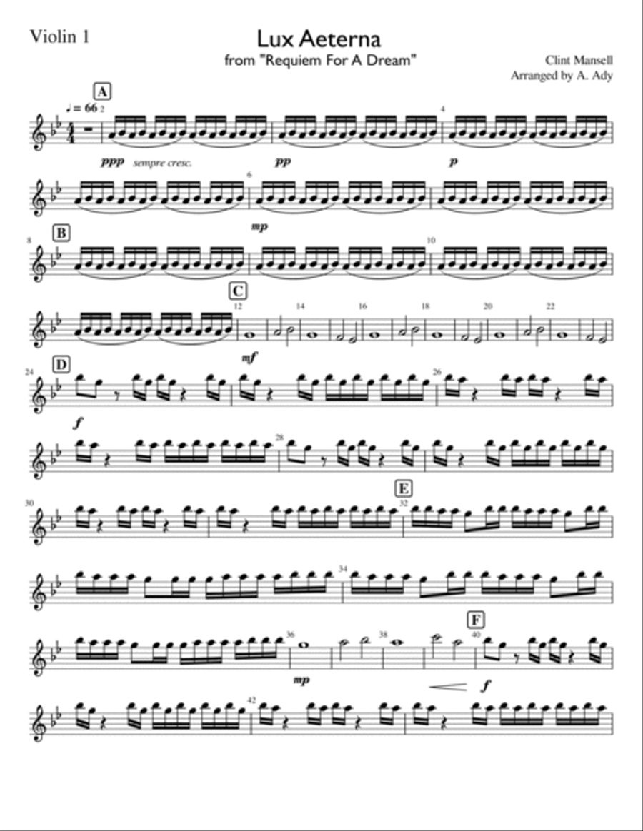 Lux Aeterna String Quartet scores gallery preview page 5