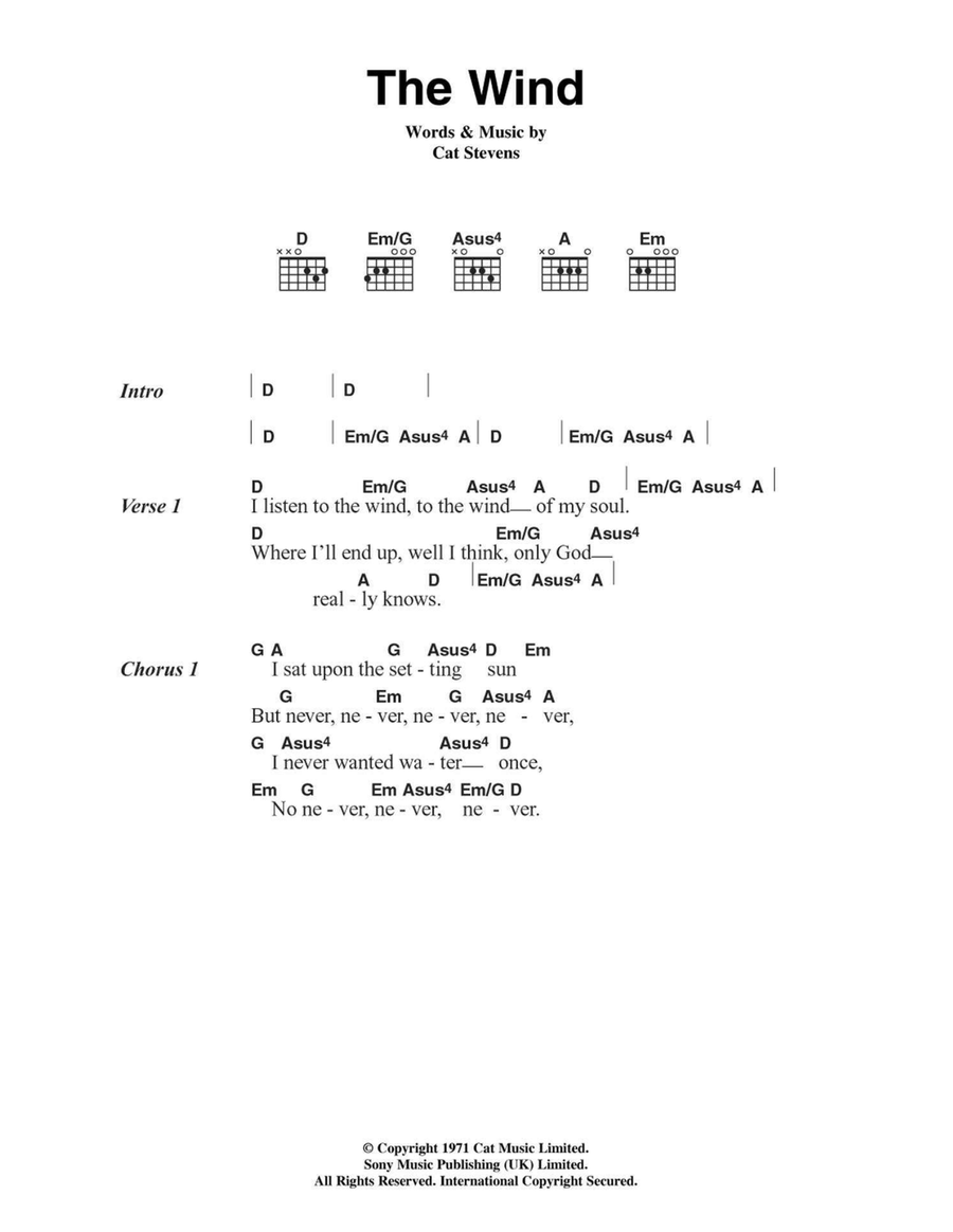 The Wind Acoustic Guitar scores gallery preview page 1