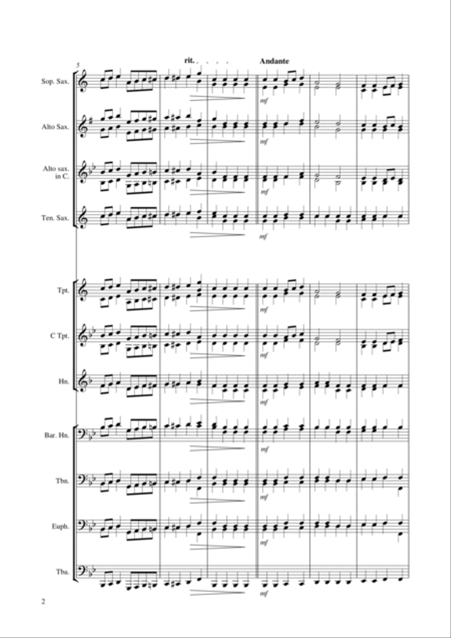 Land of hope and glory Brass Ensemble scores gallery preview page 2