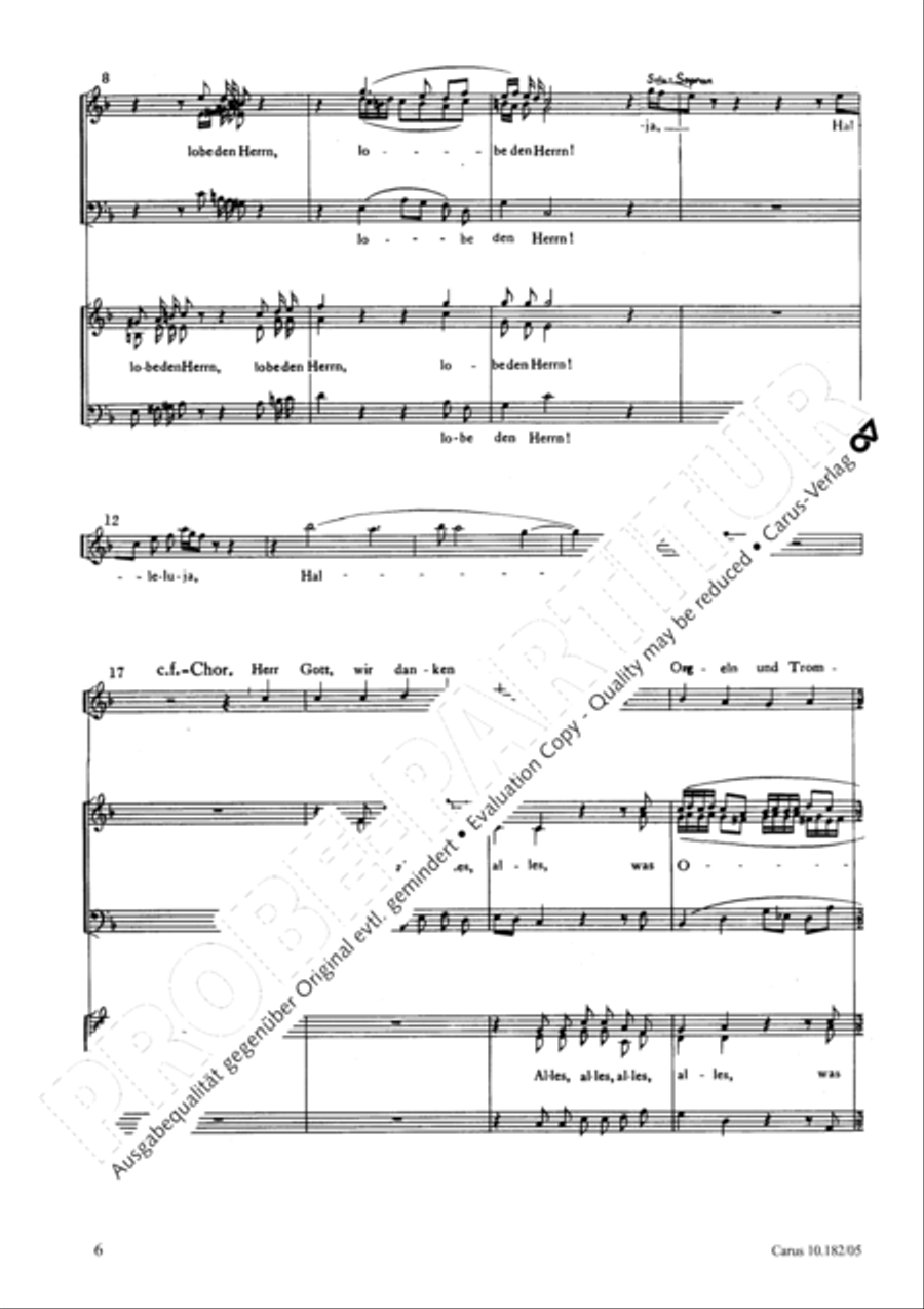 Psalm 150 (Der 150. Psalm) Unison Choir scores gallery preview page 7