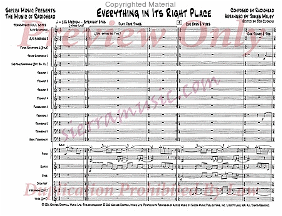 Everything In Its Right Place Jazz Ensemble scores gallery preview page 2