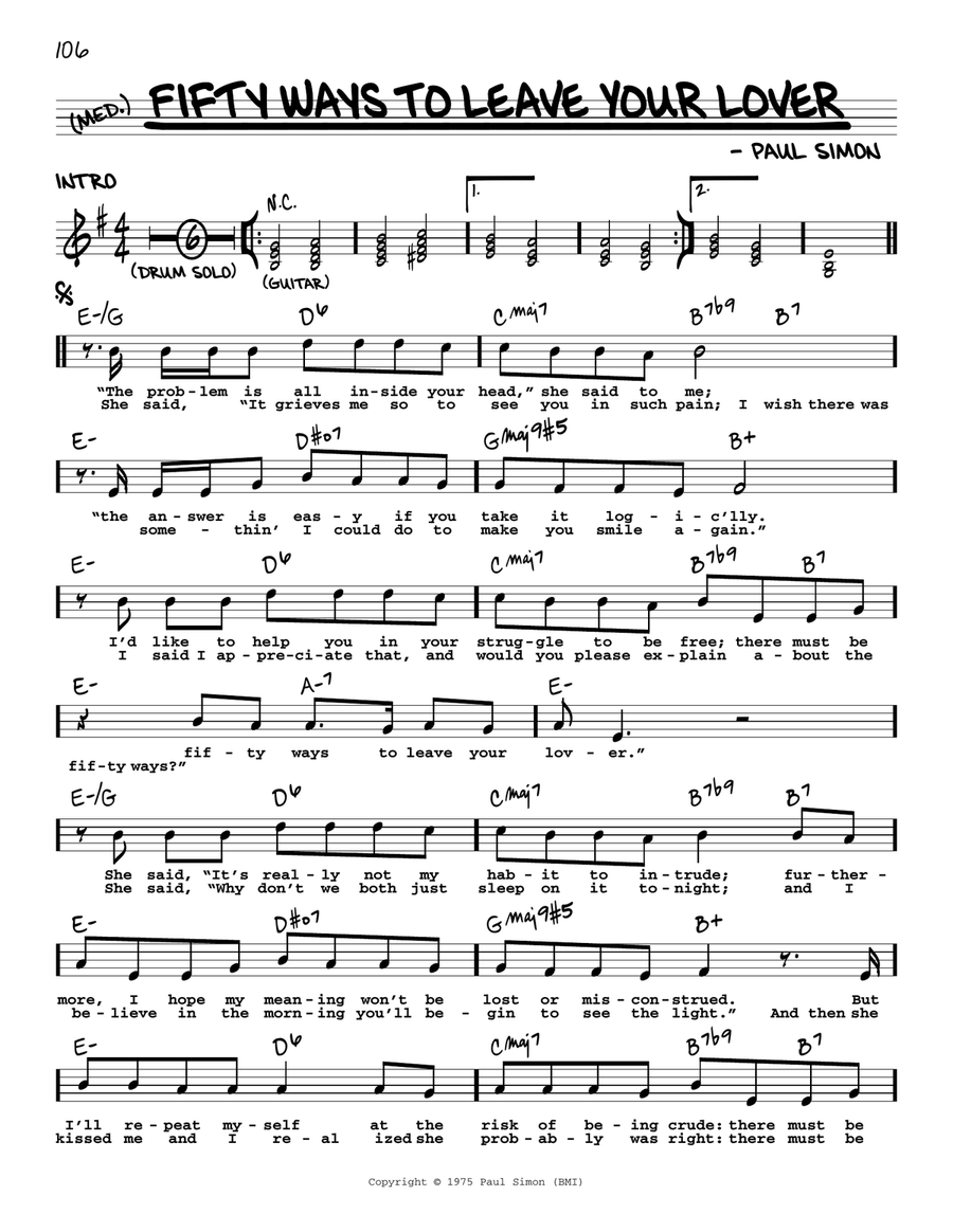 Fifty Ways To Leave Your Lover Voice scores gallery preview page 1