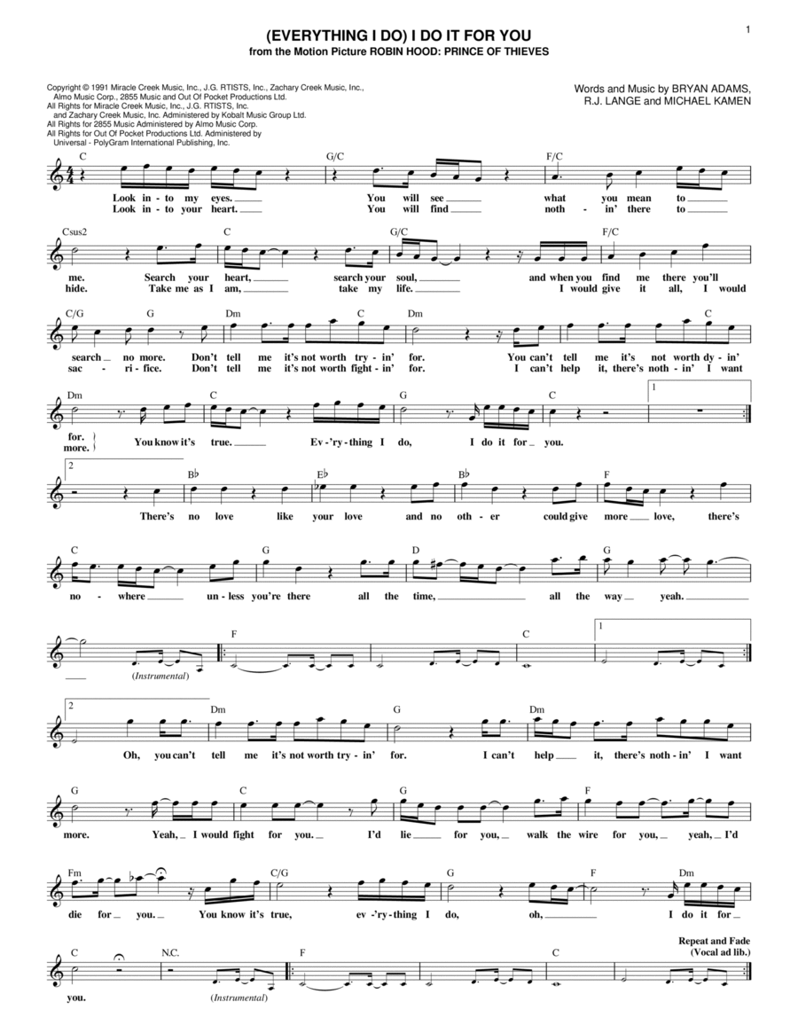 (Everything I Do) I Do It For You Guitar scores gallery preview page 1