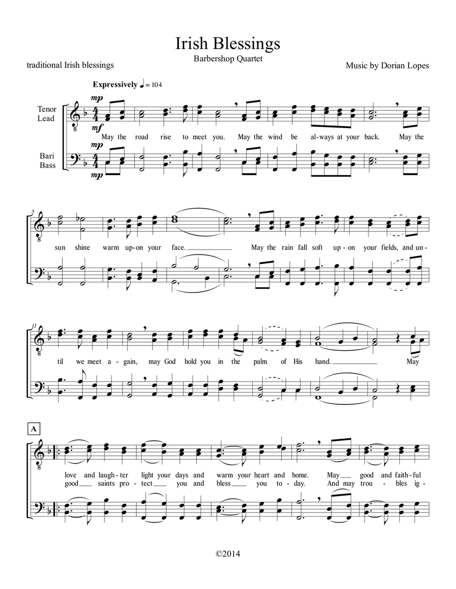 Irish Blessings Irish Blessings TTBB scores gallery preview page 1
