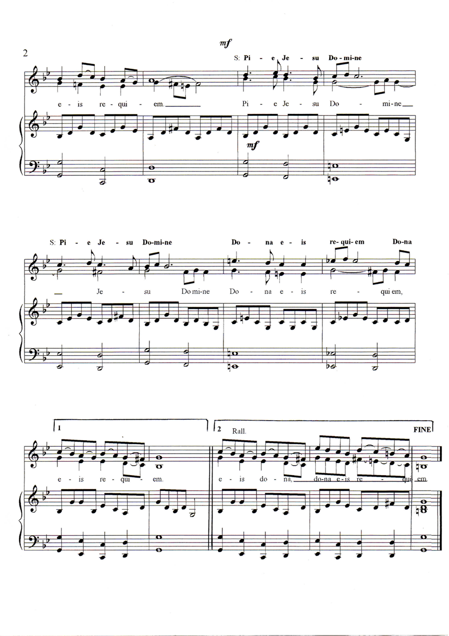 Pie Jesu (duet) Pie Jesu (duet) Alto Voice scores gallery preview page 2