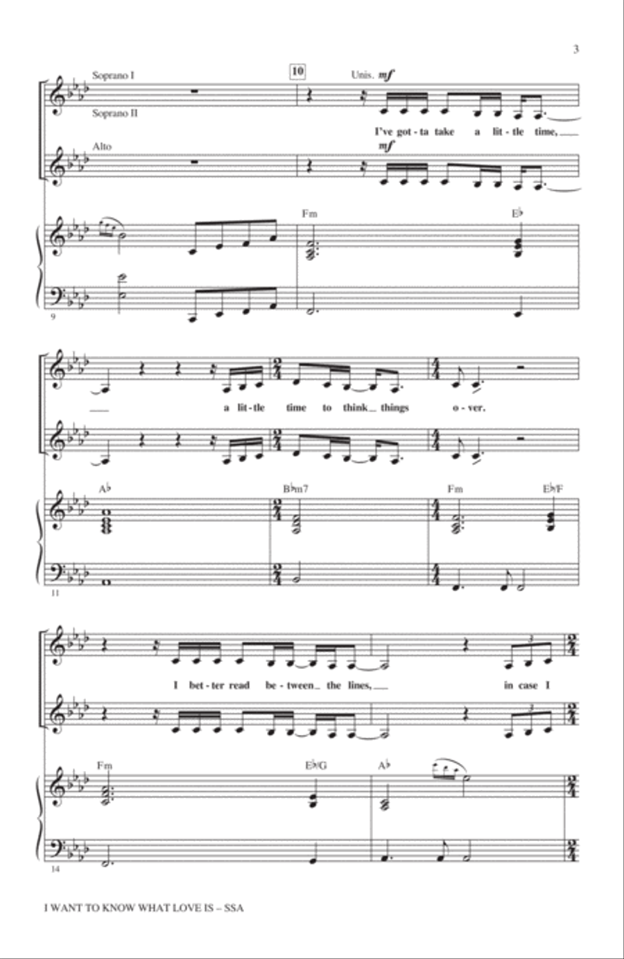 I Want To Know What Love Is SSA scores gallery preview page 2