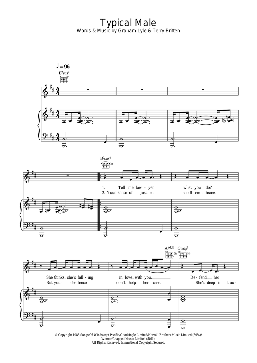 Typical Male Acoustic Guitar scores gallery preview page 1