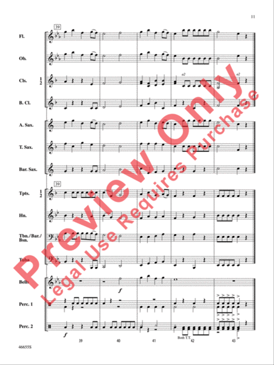 Open the Door! Open the Door! Concert Band scores gallery preview page 12