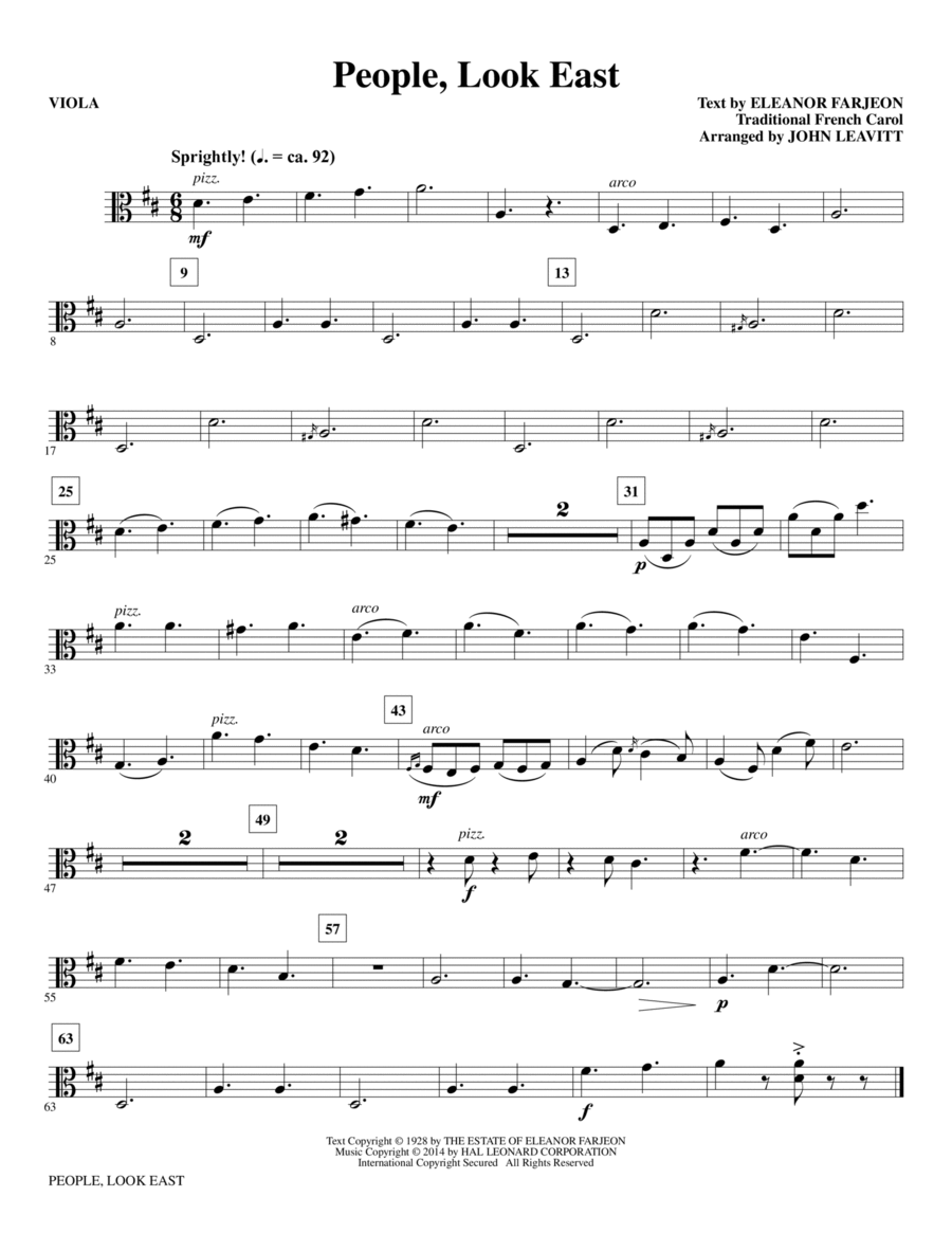 People, Look East - Viola Choir scores gallery preview page 1