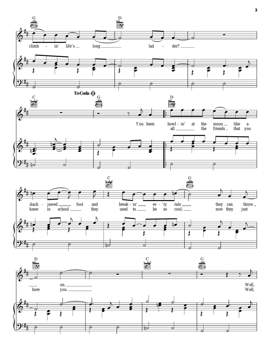 Beg Steal Or Borrow Piano, Vocal, Guitar scores gallery preview page 3