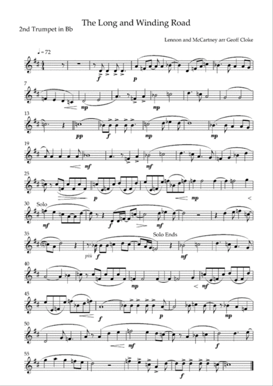The Long And Winding Road Brass Ensemble scores gallery preview page 2