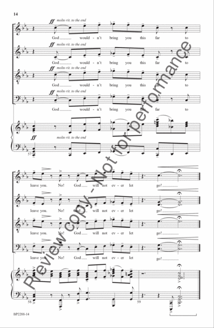 God Wouldn't Bring You This Far to Leave You 4-Part scores gallery preview page 15