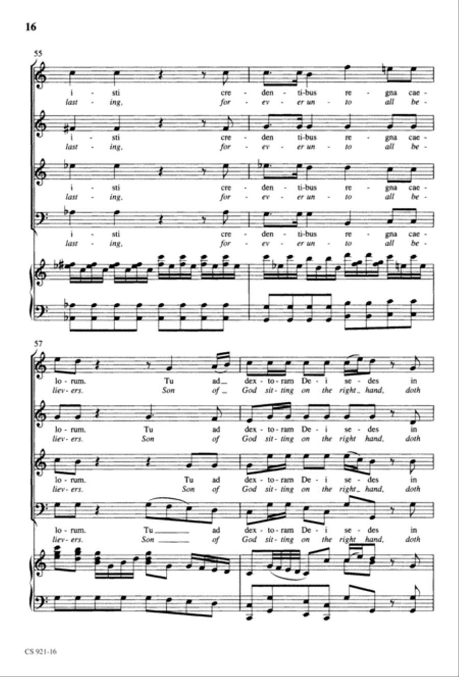 Te Deum - Choral Score