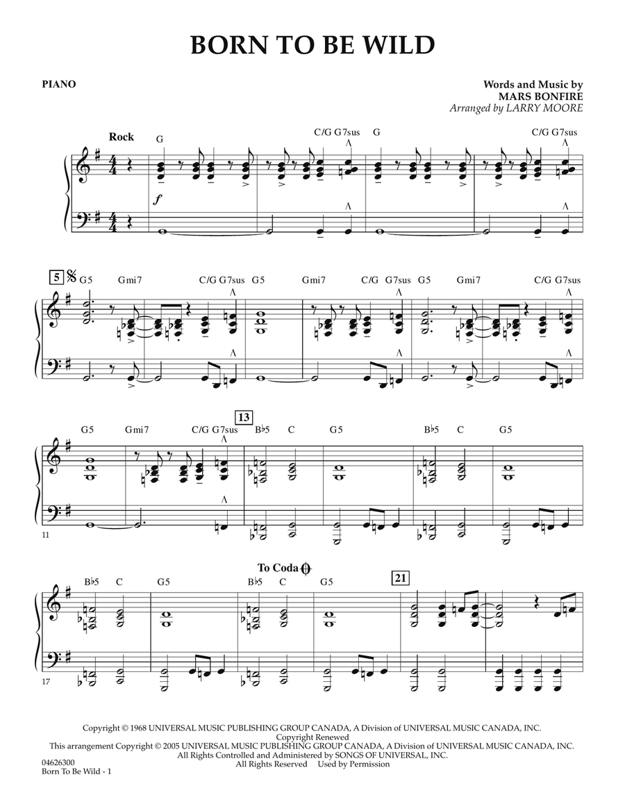 Born To Be Wild - Piano Orchestra scores gallery preview page 1