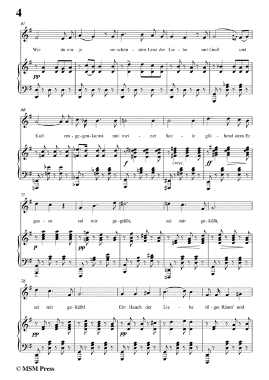 Schubert-Sei mir gegrüsst!,Op.20 No.1,in G Major,for Voice&Piano Voice scores gallery preview page 6