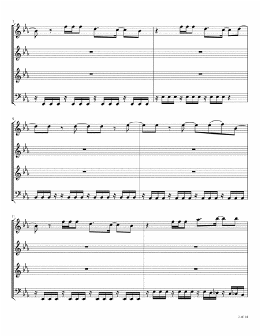 Stupid Love Woodwind Quartet scores gallery preview page 3