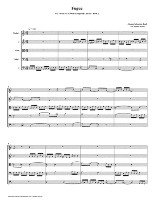 Fugue 04 from Well-Tempered Clavier, Book 2 (String Quintet)