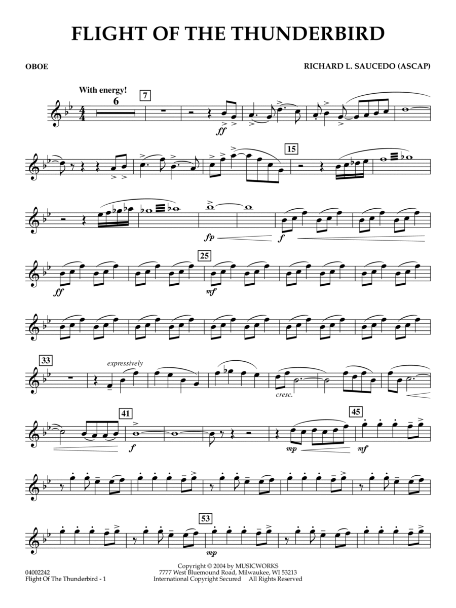Flight Of The Thunderbird - Oboe Concert Band scores gallery preview page 1