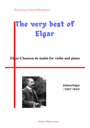 Book cover for Elgar-Chanson de matin for violin and piano