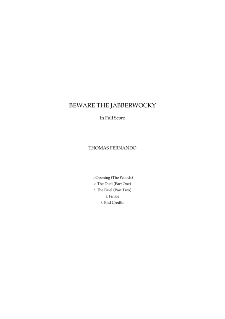 Beware the Jabberwocky - Score Only Full Orchestra scores gallery preview page 1