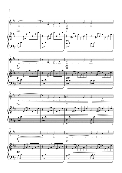 Bach / Gounod Ave Maria in D major • tenor sheet music with piano accompaniment and chords image number null