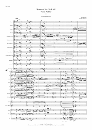Book cover for Mozart: Serenade No 10 in Bb "Gran Partita" K361 - symphonic wind