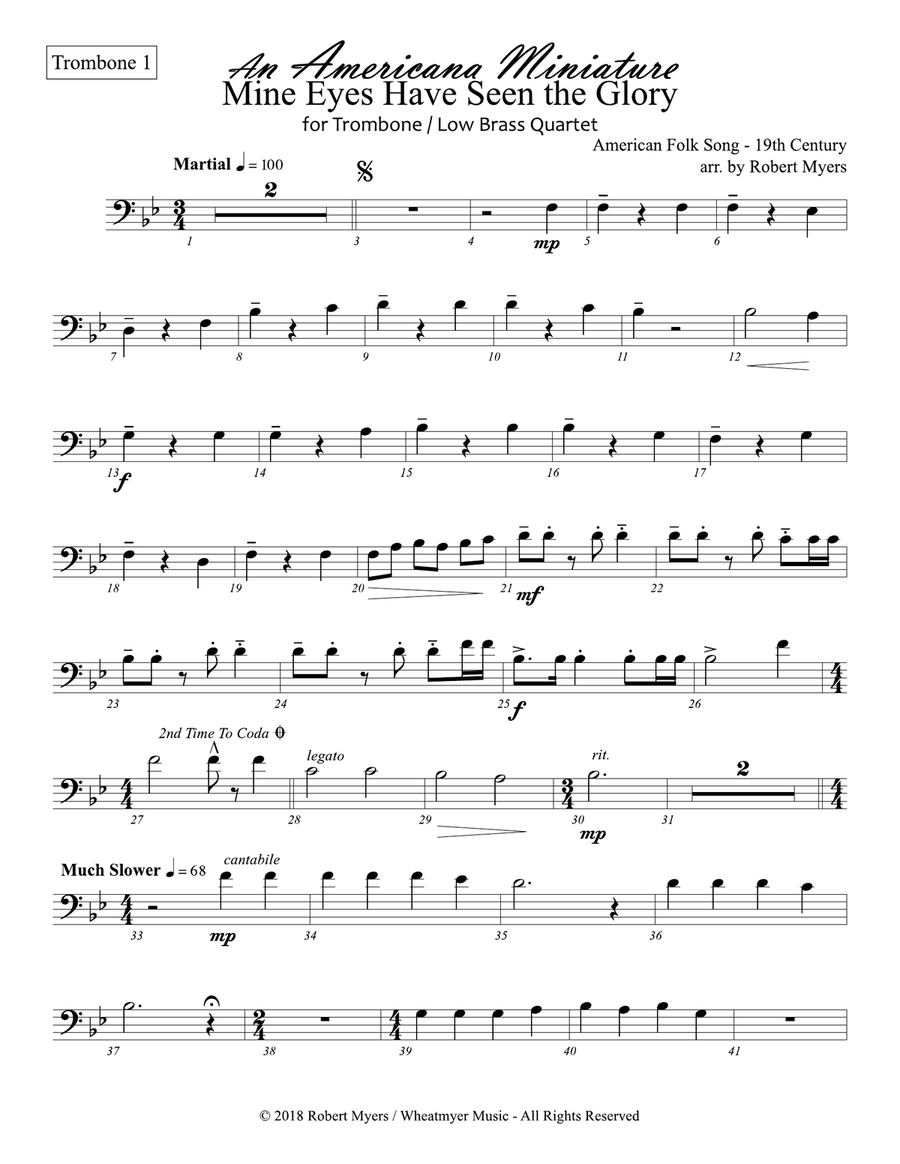 Mine Eyes Have Seen the Glory Brass Ensemble scores gallery preview page 5