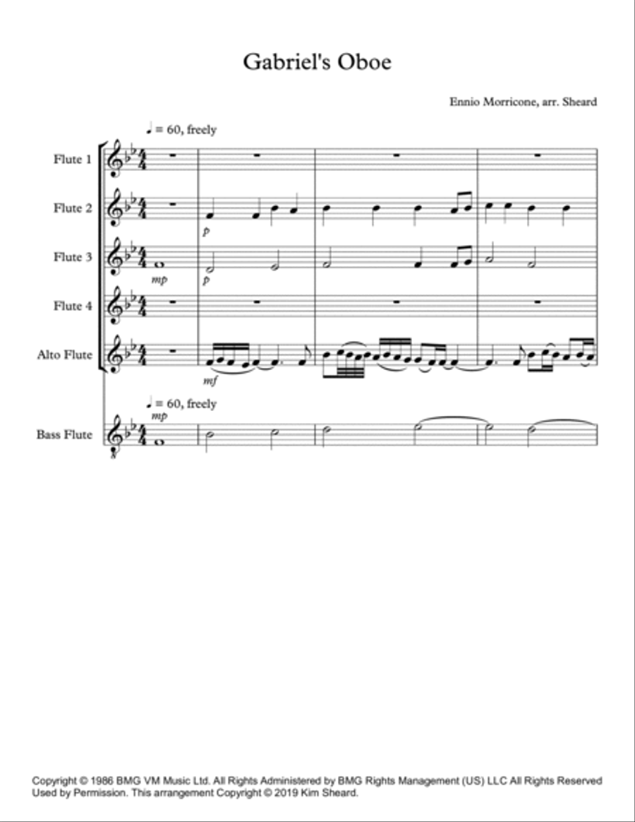 Gabriel's Oboe Gabriel's Oboe Flute Choir scores gallery preview page 2