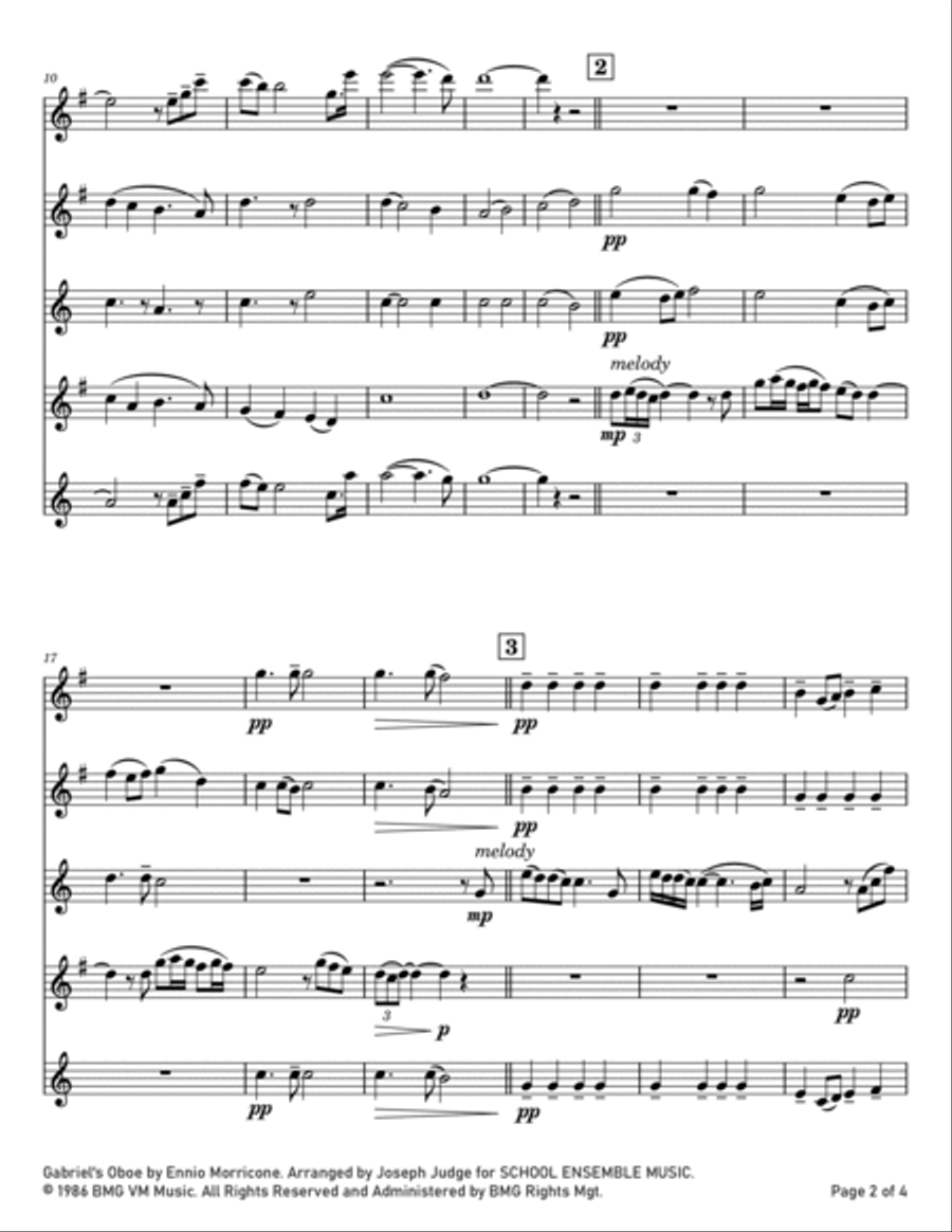 Gabriel's Oboe Woodwind Ensemble scores gallery preview page 2