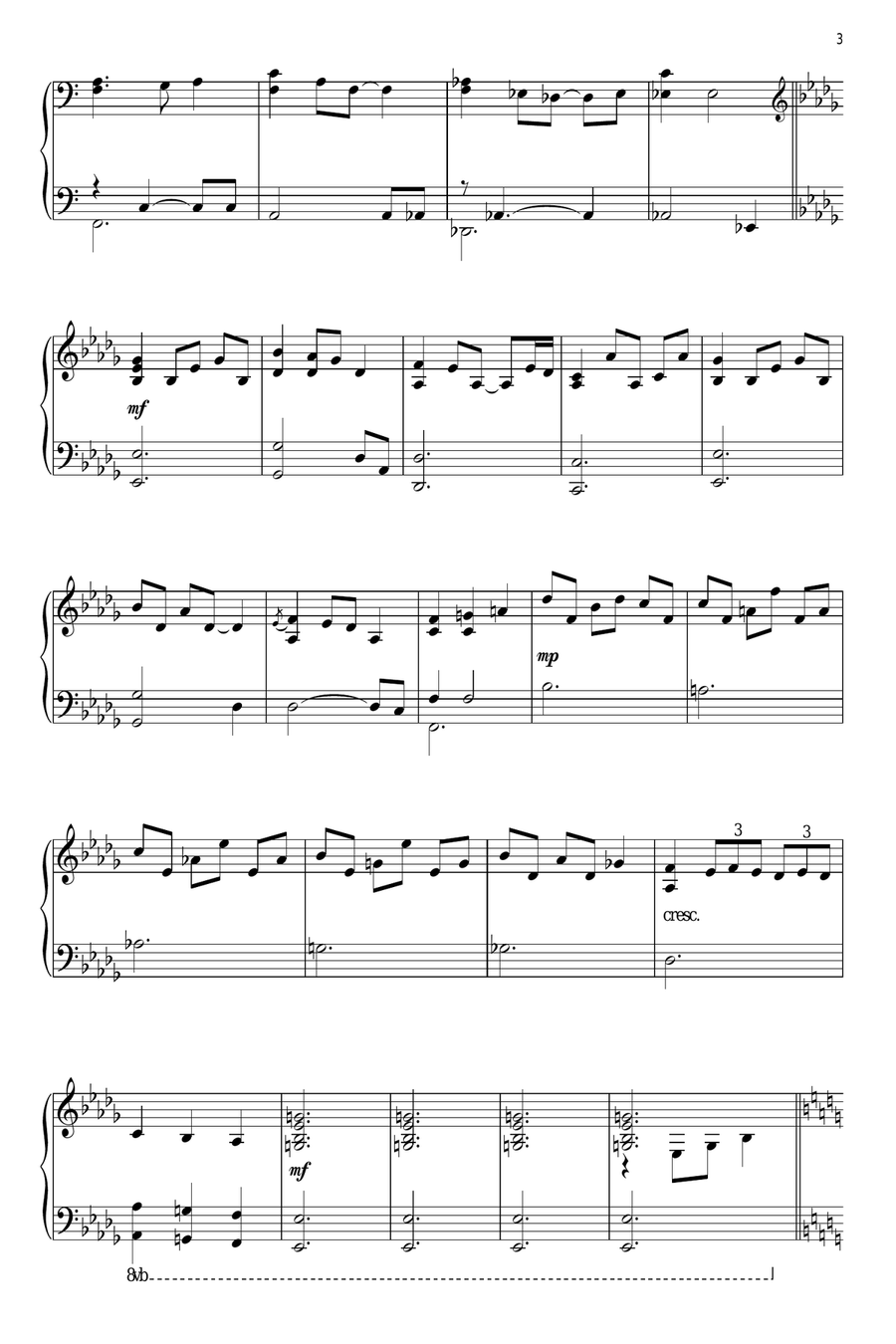 The Wandering Kind (Prelude) Piano Solo scores gallery preview page 3