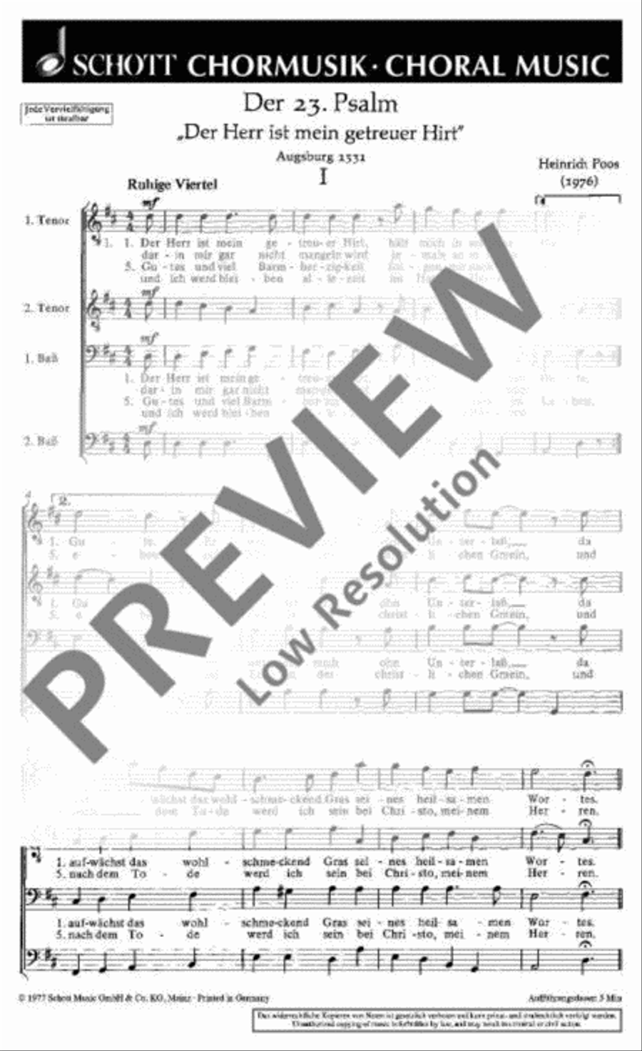 Der 23. Psalm Der 23. Psalm TTBB scores gallery preview page 2