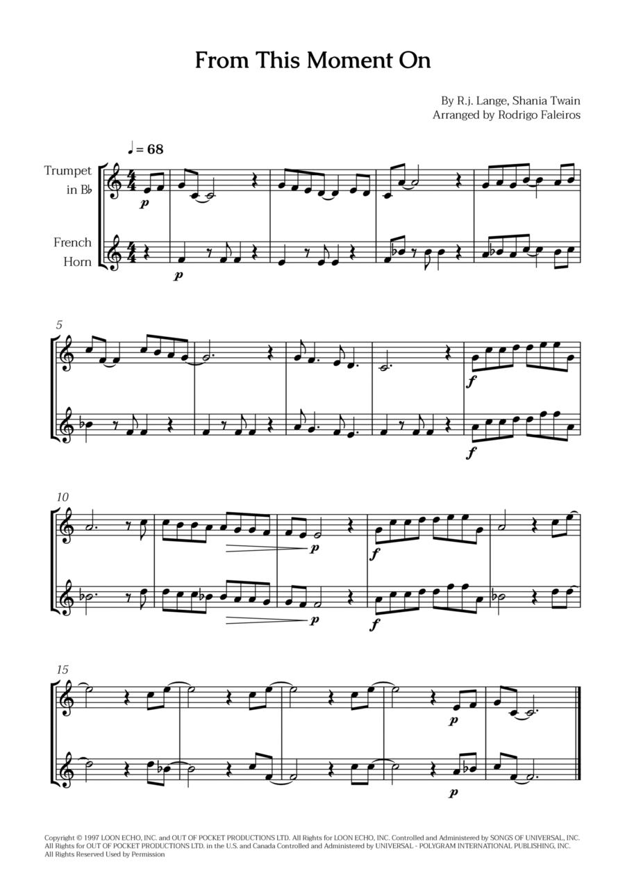 From This Moment On Brass Duet scores gallery preview page 1