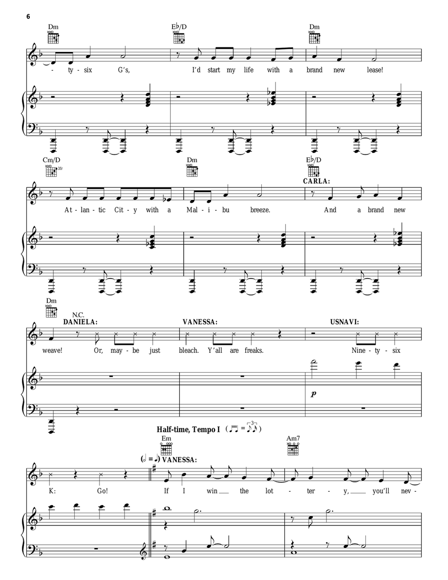 96,000 (from In The Heights: The Musical) Guitar scores gallery preview page 6