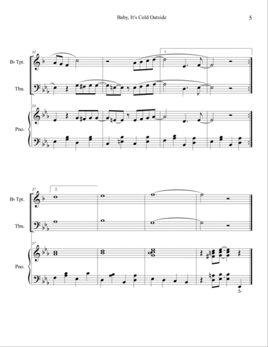 Baby, It's Cold Outside Brass Duet scores gallery preview page 5