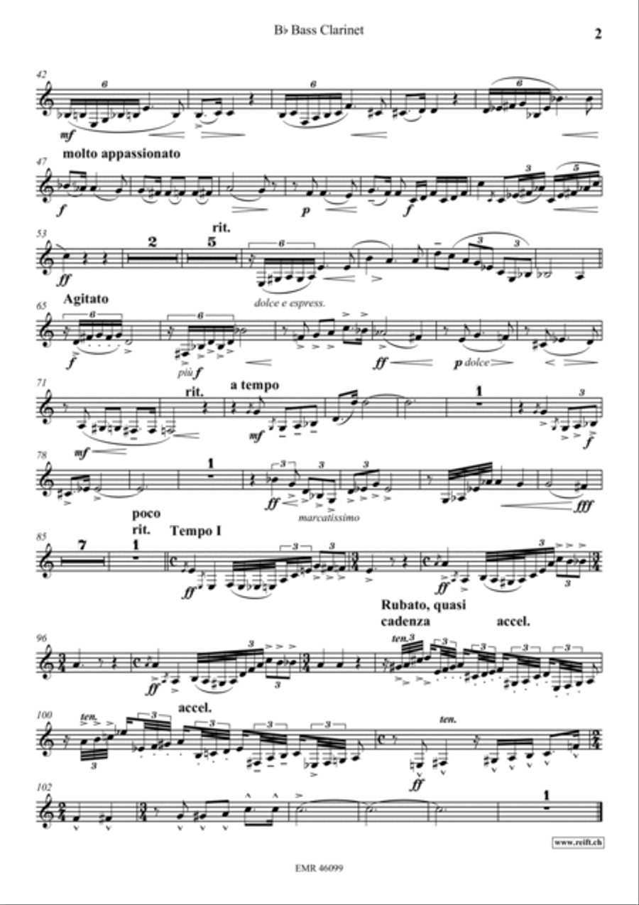 Poeme No. 1 Bass Clarinet scores gallery preview page 3