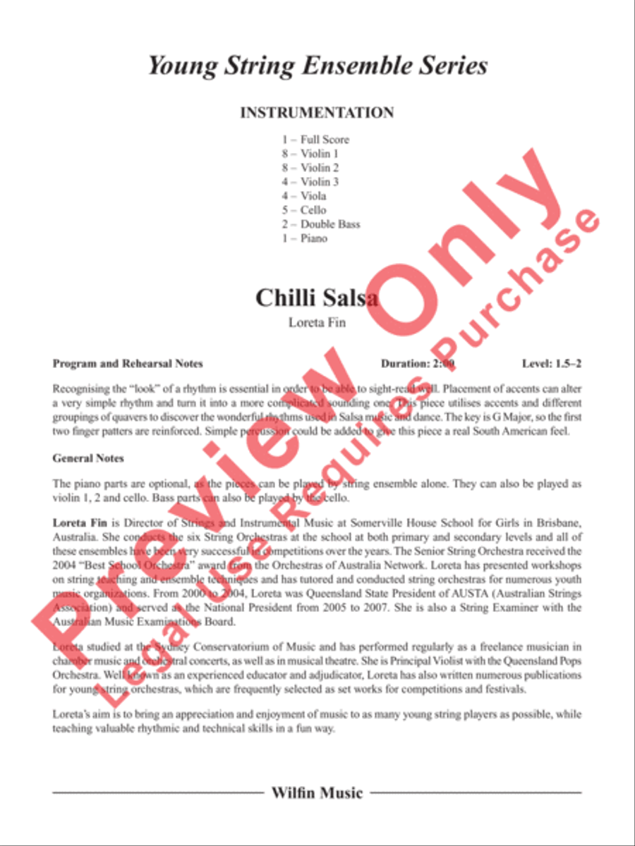 Chilli Salsa Chilli Salsa String Orchestra scores gallery preview page 2