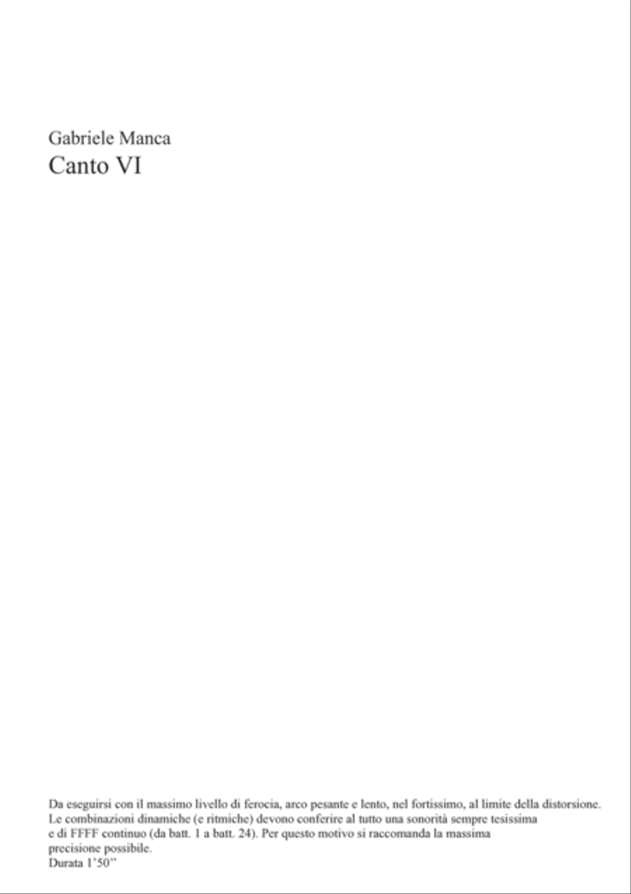 GABRIELE MANCA: Canto VI String Quartet scores gallery preview page 3