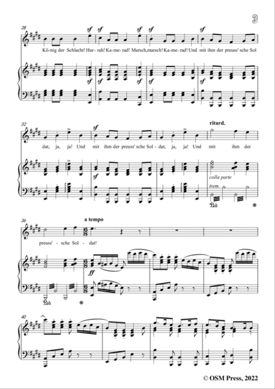 Loewe-Preussisches Hurrahlied,in E Major,for Voice and Piano Voice Solo scores gallery preview page 5