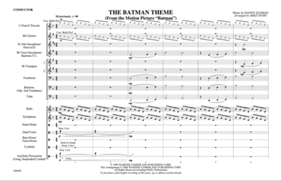 The Batman Theme (from Batman) Marching Band scores gallery preview page 13
